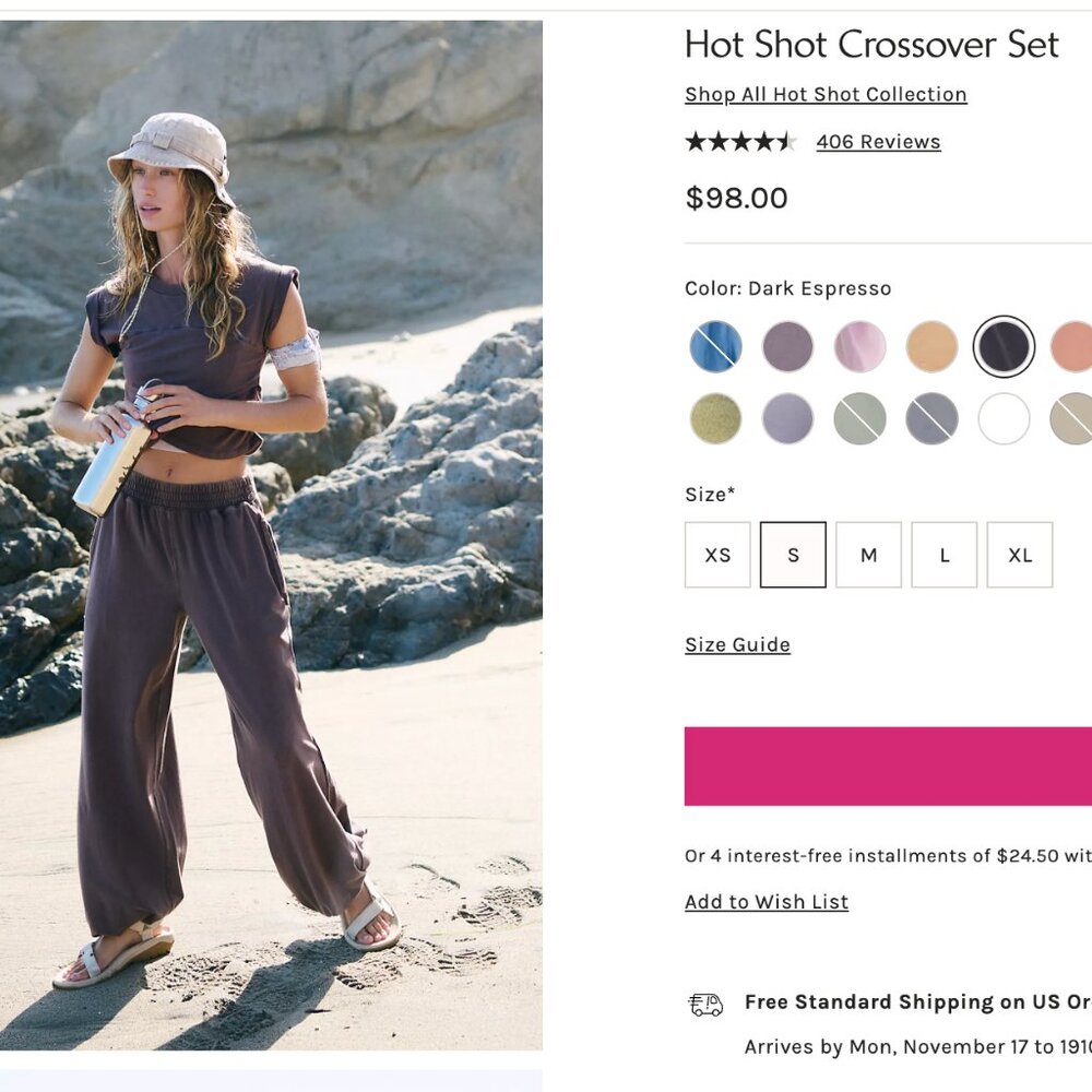 NWT Free People Hot Shot Crossover Set